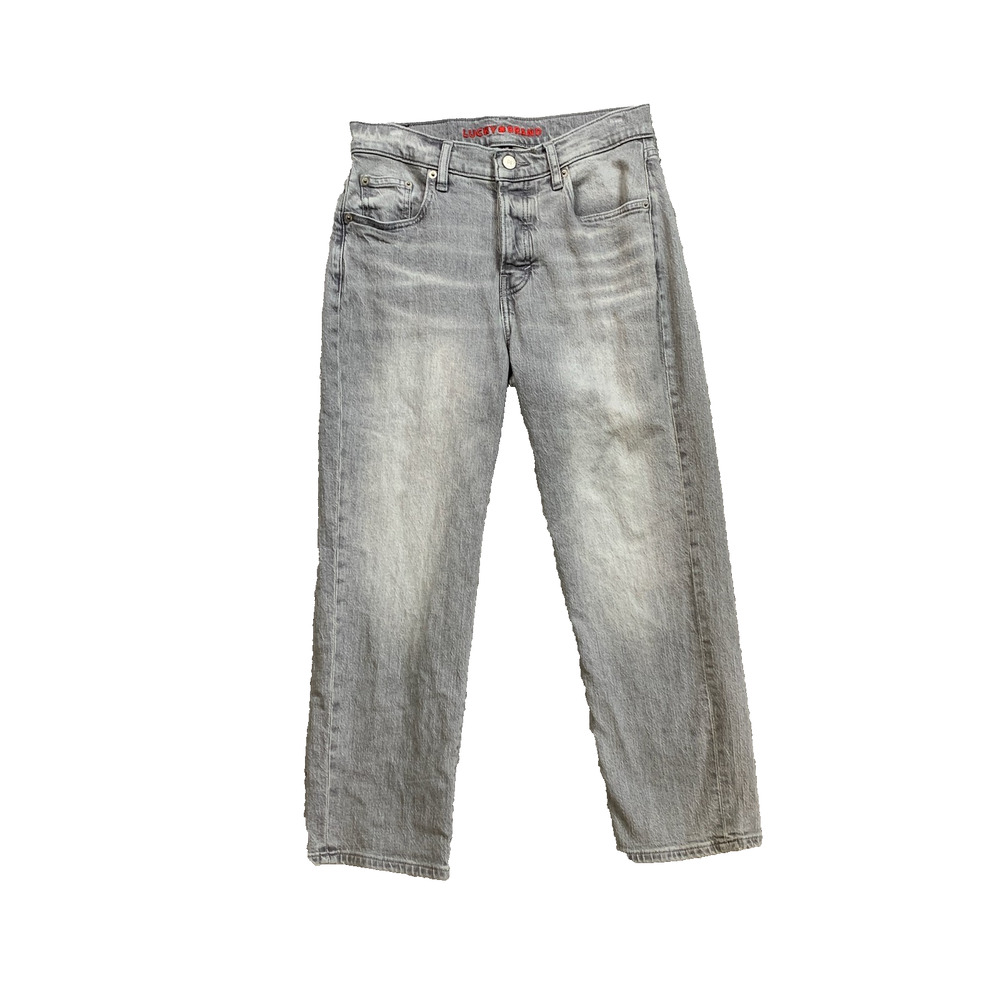 Lucky Brand Jeans Womens 2/26 Gray Denim 90s Loose High Rise Cropped Button Fly